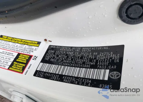 2025 Toyota Camry Se z USA, uszkodzony, nr VIN 4T1DAACK6SU545886